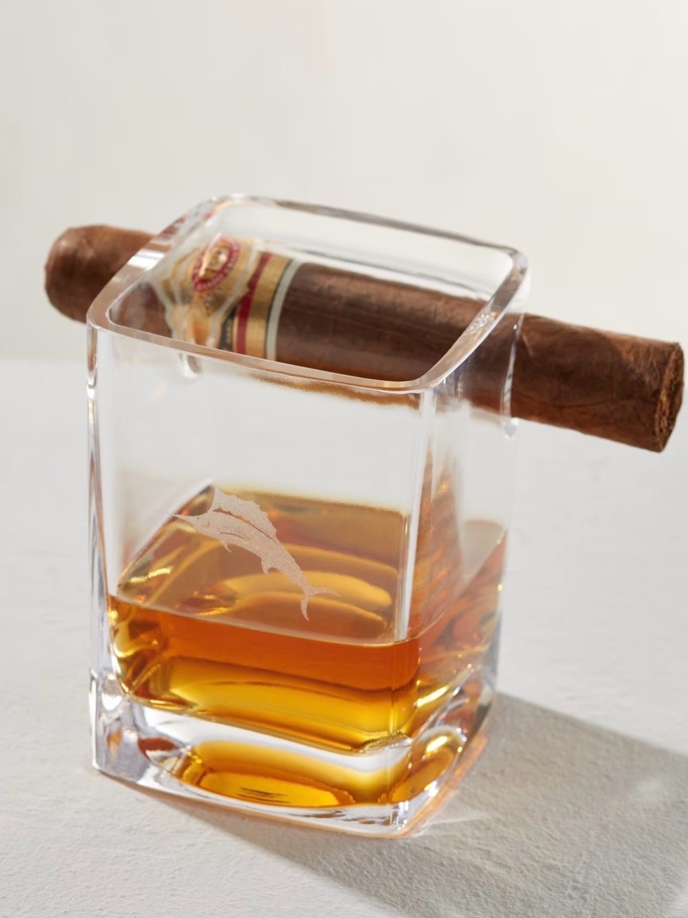 Etched Marlin Cigar Glass - Corkcicle New
